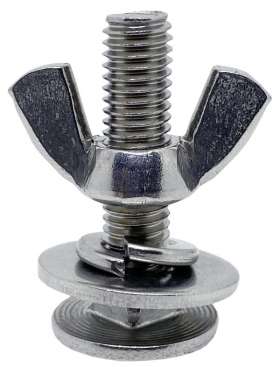 Профессиональный нержавеющий болт с гайкой-барашком для сборки дайверского компенсатора плавучести.